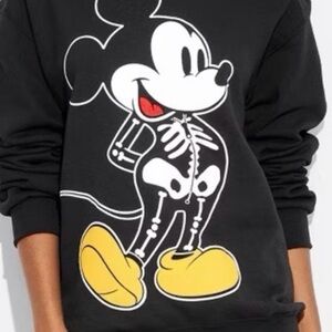 Disney Black Mickey Mouse Skeleton Sweatshirt